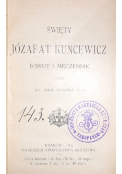 Święty Józafat Kuncewicz, 1906r.