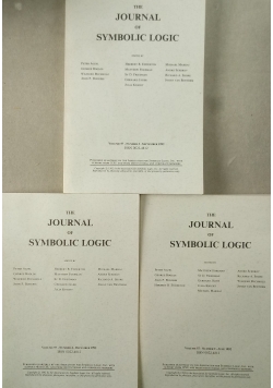 The Journal of Symbolic logic Volume Volume 57 Tom 1 do 3