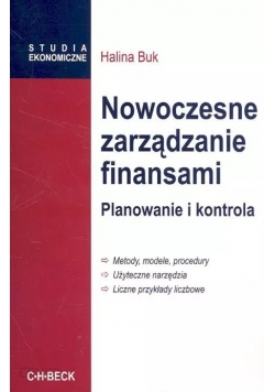 Nowoczesne zarządzanie finansami Planowanie i kontrola