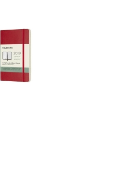 Kalendarz 2019 tygodniowy Moleskine 12M P  miękka oprawa, czerwony szkarłatny