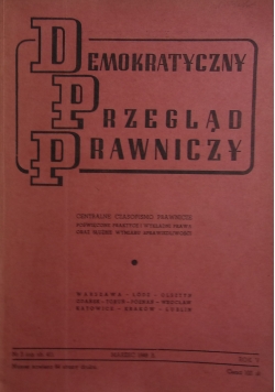 Demokratyczny przegląd prawniczy, 1949 r.