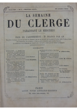 La semaine du clerge , 1879 r.