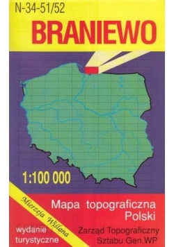 Braniewo, mapa topograficzna