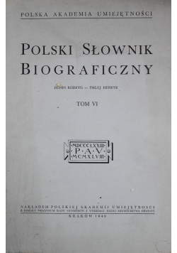 Polski Słownik Biograficzny tom VI 1948 r.