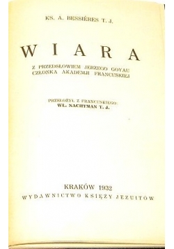 Wiara, 1932 r.