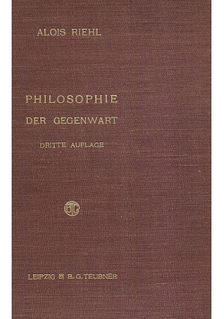 Philosophie der Gegenwart, 1903 r.