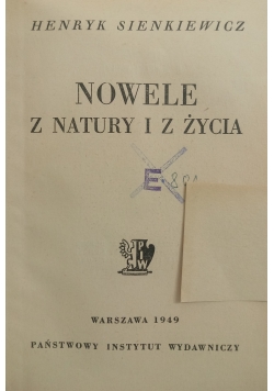 Nowele z natury i życia ,1949 r.