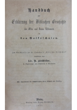 Handbuch zur Erklärung der Biblischen Geschichte,1871