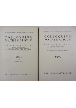 Colloquium Mathematicum, XXV, Tom 1 i 2
