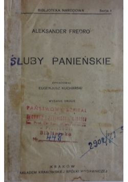 Śluby panieńskie, 1920 r.
