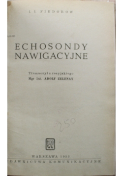 Echosondy nawigacyjne