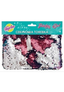 Torebka cekinowa różowo-srebrna