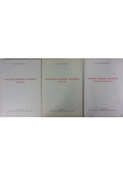 Rozkwit Akademii Wileńskiej, 3 tomy