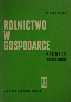 Rolnictwo w gospodarce Niemiec Zachodnich