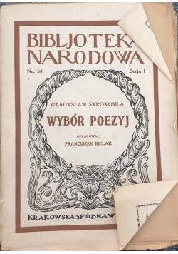 Wybór poezyj, 1922 r.