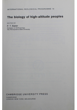 The biology of high-altitude people