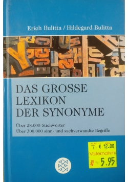 Das grosse lexikon der synonyme