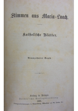 Stimmen aus Maria-Laach: katholische Blätter, 1878 r.