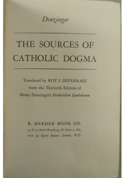 The sources of catholic dogma