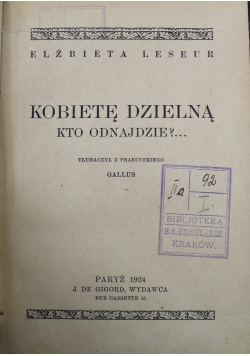 Kobietę dzielną kto odnajdzie 1924 r.