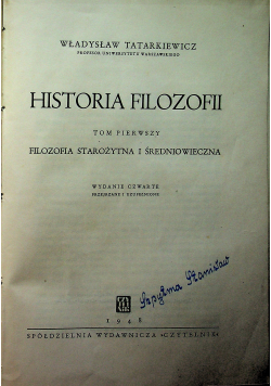 Historia filozofii tom pierwszy 1948 r.