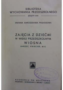 Zajęcia z dziećmi w wieku przedszkolnym. Wiosna, 1939r.