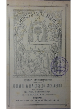 Monstrancya Złota ,1887r.