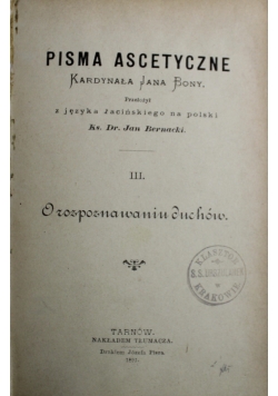 Pisma ascetyczne III O rozpoznawaniu duchów 1891 r.