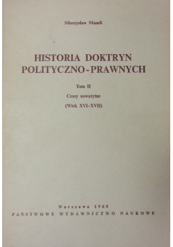 Historia Doktryn Polityczno-Prawnych ,Tom II