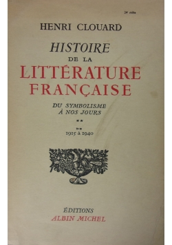 Histoire de la litterature francaise,1949r