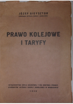 Prawo kolejowe i taryfy, 1928 r.