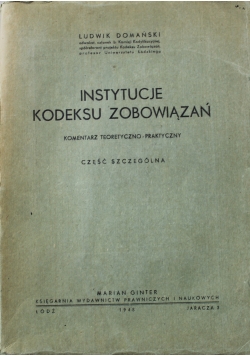 Instytucje kodeksu zobowiązań 1948 r