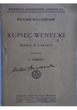 Kupiec Wenecki , 1919 r.