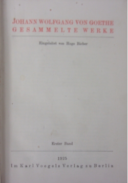 Die Alder-Klassiker, Johann Wolfgang von Goethe, 1925 r.
