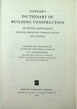Elsevier s dictionary building construction