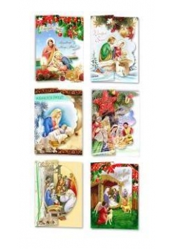 Karnet B6 Boże Narodzenie WOP religia (10szt) MIX