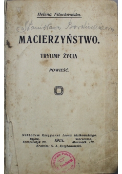 Macierzyństwo Tryumf życia 1915 r.