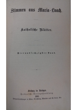 Stimmen aus Maria-Laach katholische Blätter, 1903 r.