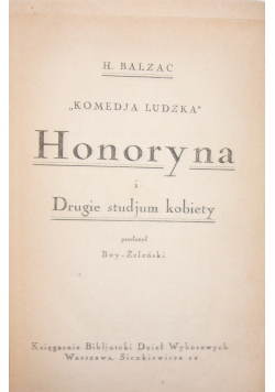 Honoryna i Drugie studjum kobiety, 1925 r.
