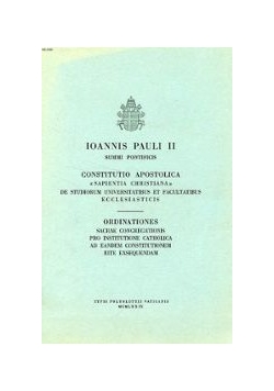 Constitutio Apostolica. Sapientia Christiana