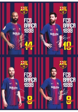 Zeszyt A5 w kratkę 16 kartek FC Barcelona 20 sztuk mix