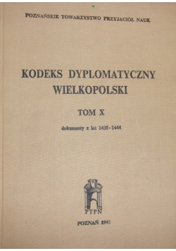 Kodeks dyplomatyczny Wielkopolski tom X