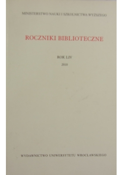 Roczniki Biblioteczne Rok LIV
