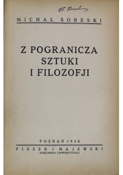 Z pogranicza sztuki i filozofji 1928 r.