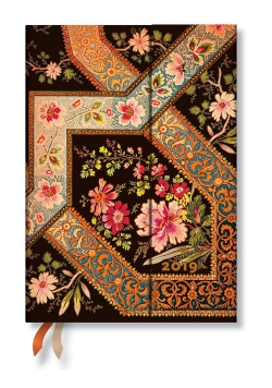 Kalendarz książkowy Filigree Floral Ebony Midi 2019 Horizontal