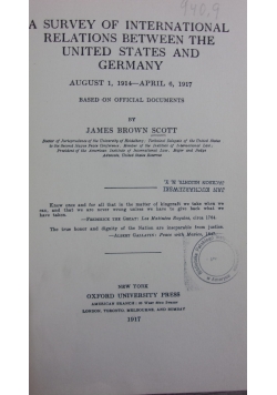 A survey of International Relations Between ,1917r.