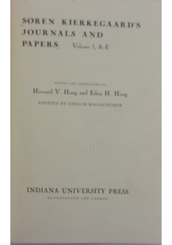Soren Kierkegaards journals and papers
