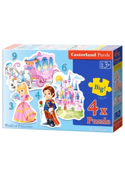 Puzzle x 4 Kontur - World of Princesses CASTOR
