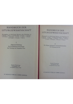 Handbuch der Liturgiewissenschaft, Tom od 1 do 2
