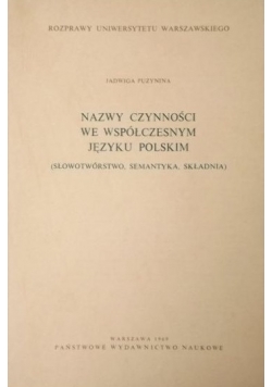 Nazwy czynności we współczesnym języku polskim
